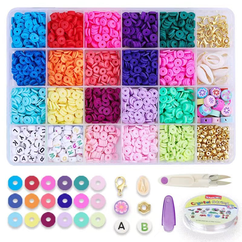Handmade Diy Beads Kits Bracelet Children Fashion Jewelry Diy Making Kit Polymer Clay Acrylic Glass Plastic Seed Bead
