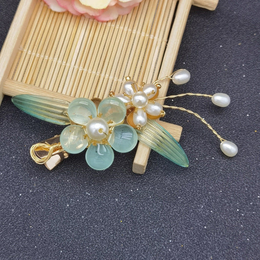 Handmade DIY coloured glaze flower hairclip custom gift personalized accessories
