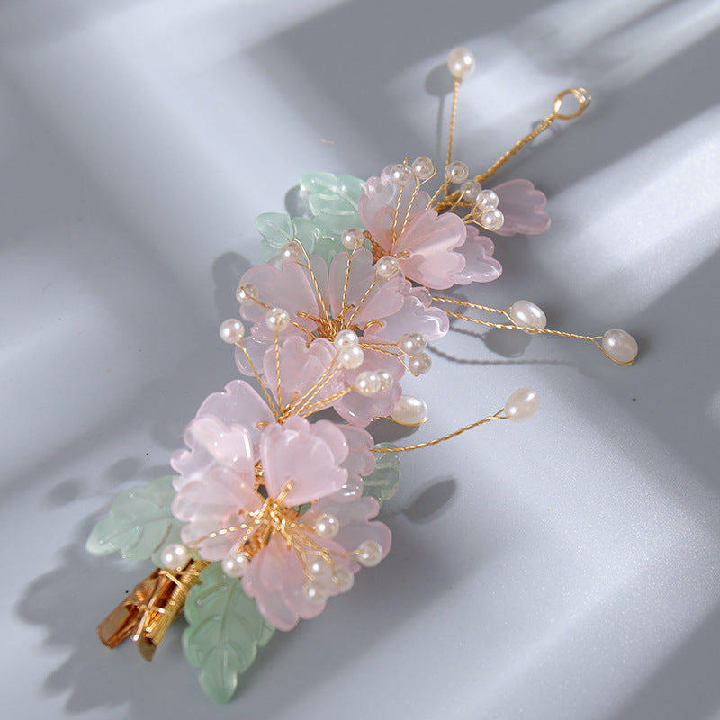 Handmade DIY coloured glaze flower hairclip hairpin custom gift personalized accessories - Duo Fashion