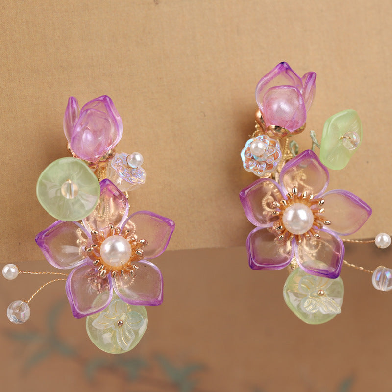 Handmade DIY coloured glaze flower hairclip hairpin custom gift personalized accessories - Duo Fashion