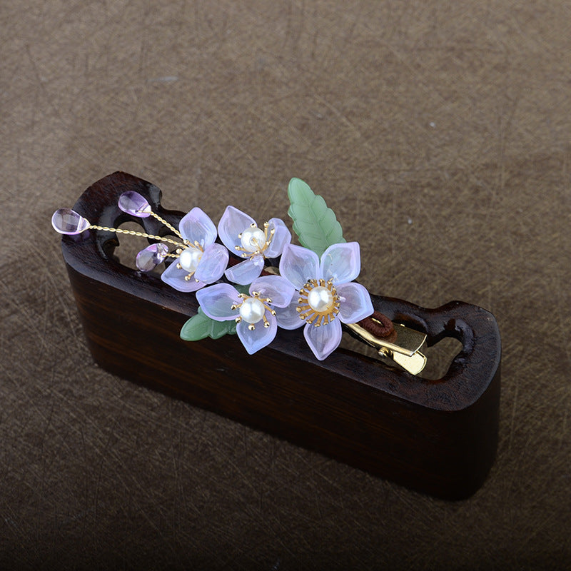 Handmade DIY simple cheap coloured glaze flower hairclip custom gift personalized accessories