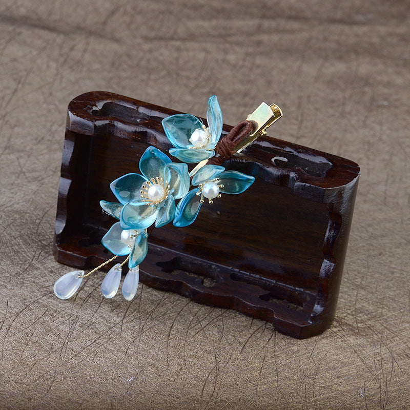 Buatan tangan DIY sederhana murah berwarna glasir bunga jepit rambut hadiah kustom aksesoris pribadi