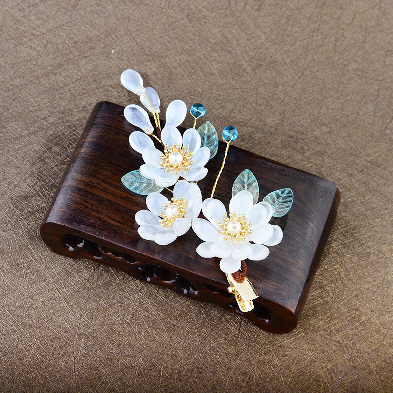 Hecho a mano DIY simple barato color esmalte flor horquilla regalo personalizado accesorios personalizados