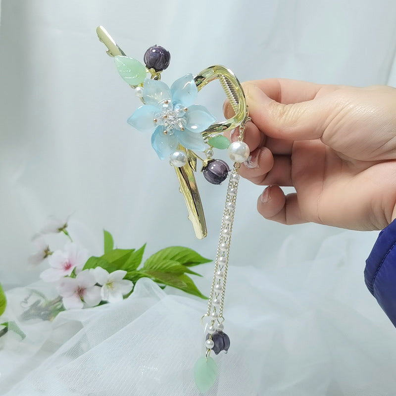 Buatan tangan DIY berwarna bunga glasir garpu rambut hadiah kustom aksesoris pribadi