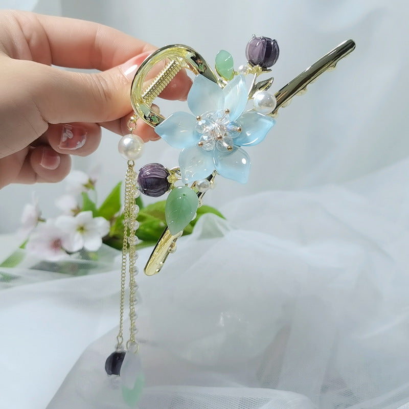 Handmade DIY coloured glaze flower hair fork custom gift personalized accessories
