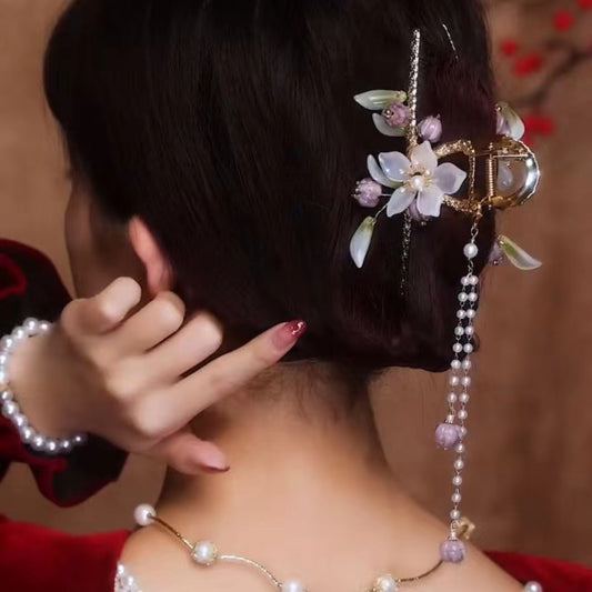 Buatan tangan DIY berwarna bunga glasir garpu rambut hadiah kustom aksesoris pribadi
