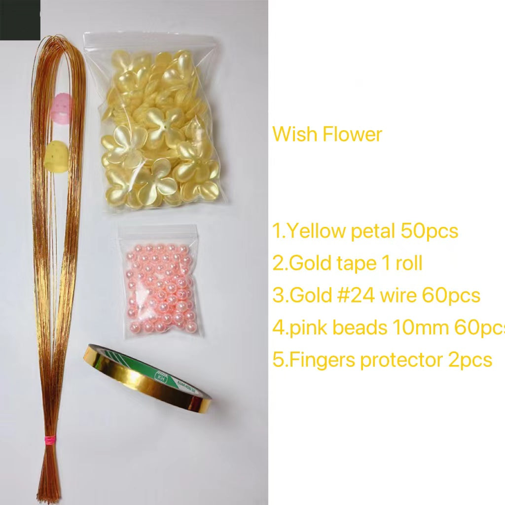 Handmade diy whole sets multi color Wish Flower home decoration petal pearls beads raw material accessories