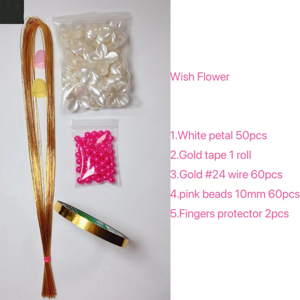 Handmade diy whole sets multi color Wish Flower home decoration petal pearls beads raw material accessories
