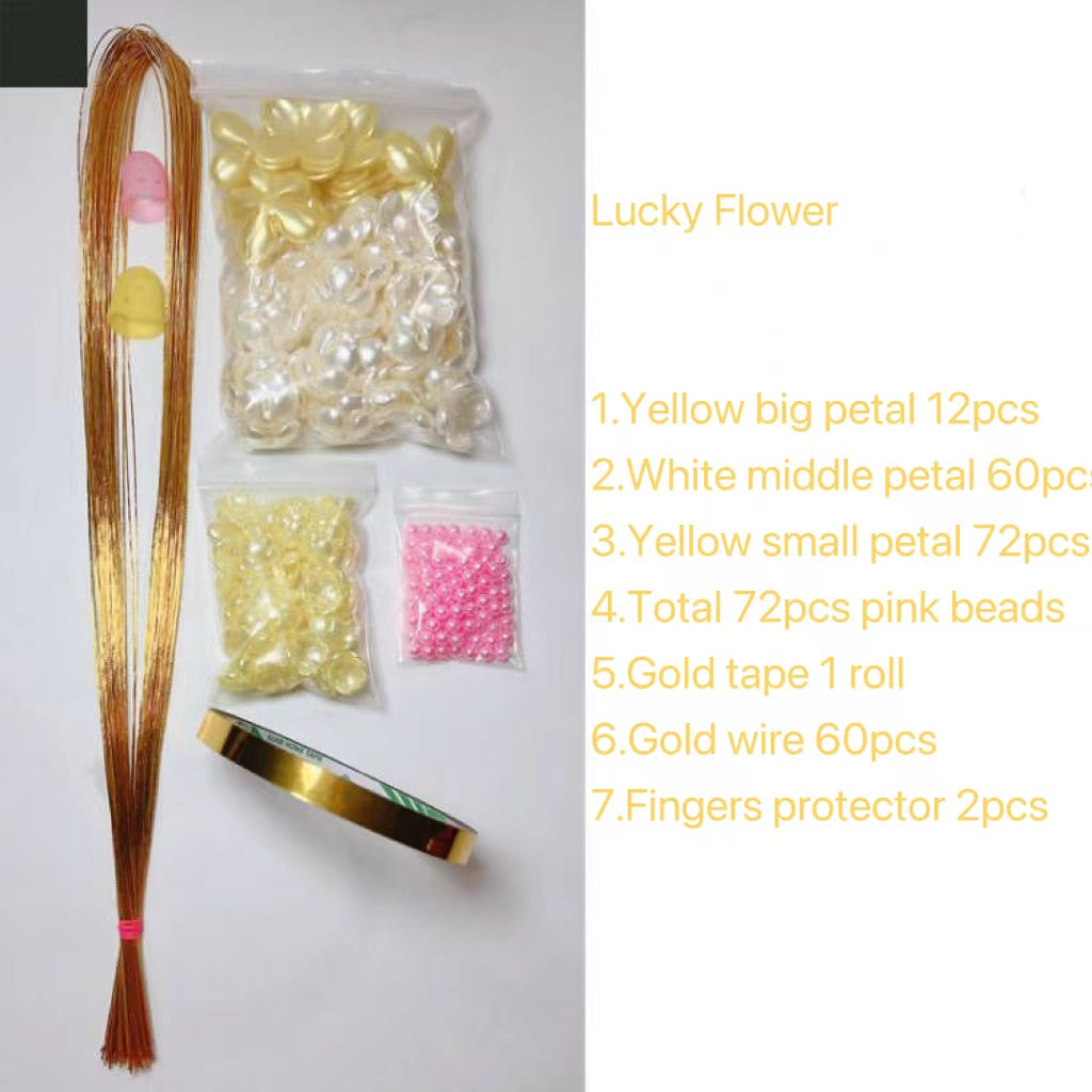 Handmade diy whole sets multi color Lucky Flower home decoration petal pearls beads raw material accessories