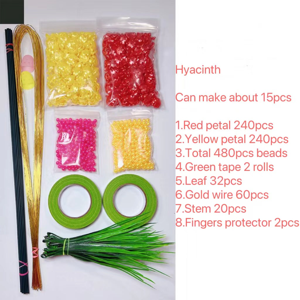 Handmade diy whole sets multi color Hyacinth Flower home decoration petal pearls beads raw material accessories