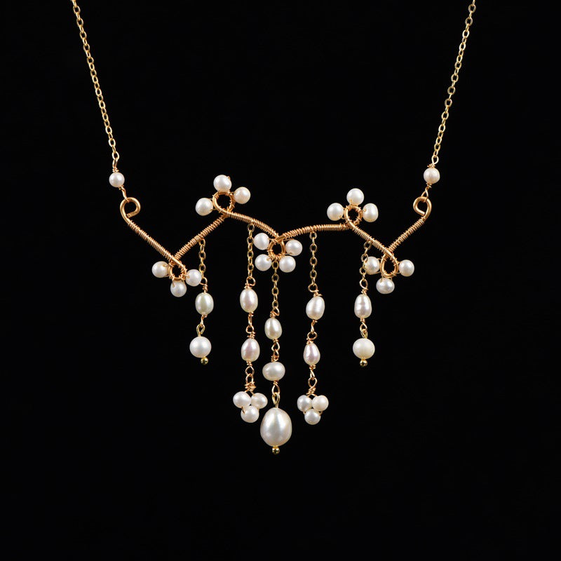 Handmade diy fashion jewelry pearl necklace custom birthday gift for girlfriends