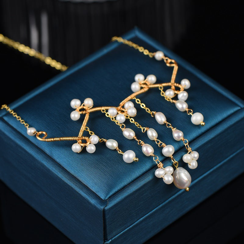 Handmade diy fashion jewelry pearl necklace custom birthday gift for girlfriends