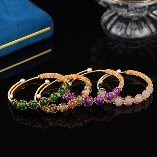 Handmade diy fashion perhiasan kristal gelang hadiah ulang tahun kustom