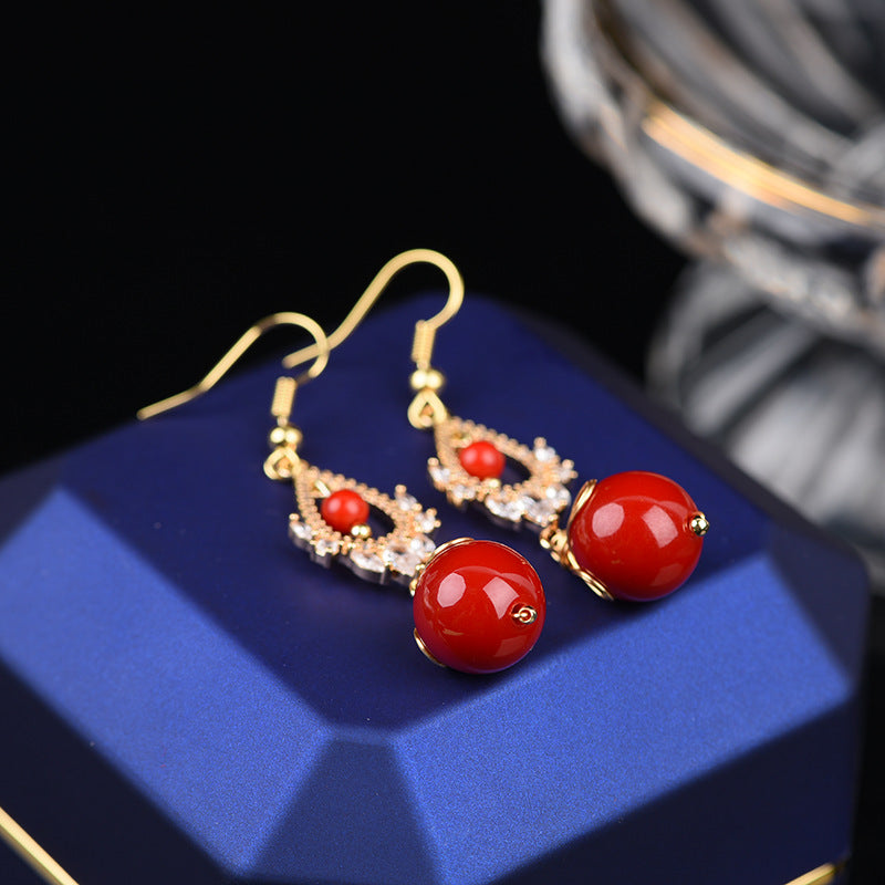 Buatan tangan diy fashion perhiasan manik-manik kristal merah mewah set anting-anting kustom hadiah ulang tahun