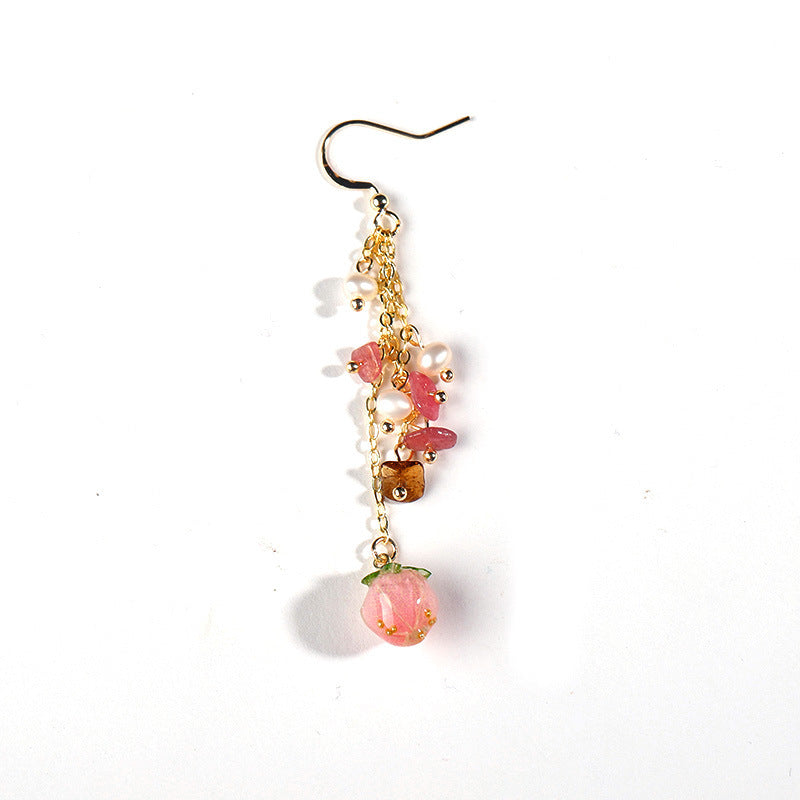 Handmade diy fashion jewelry crystal pearl beads fancy flower earring sets custom birthday gift