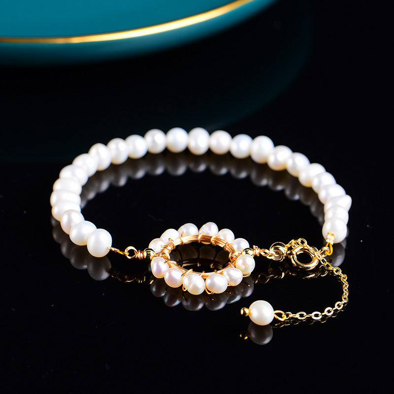 Handmade diy fashion jewelry pearl bracelet custom birthday gift for girlfriends