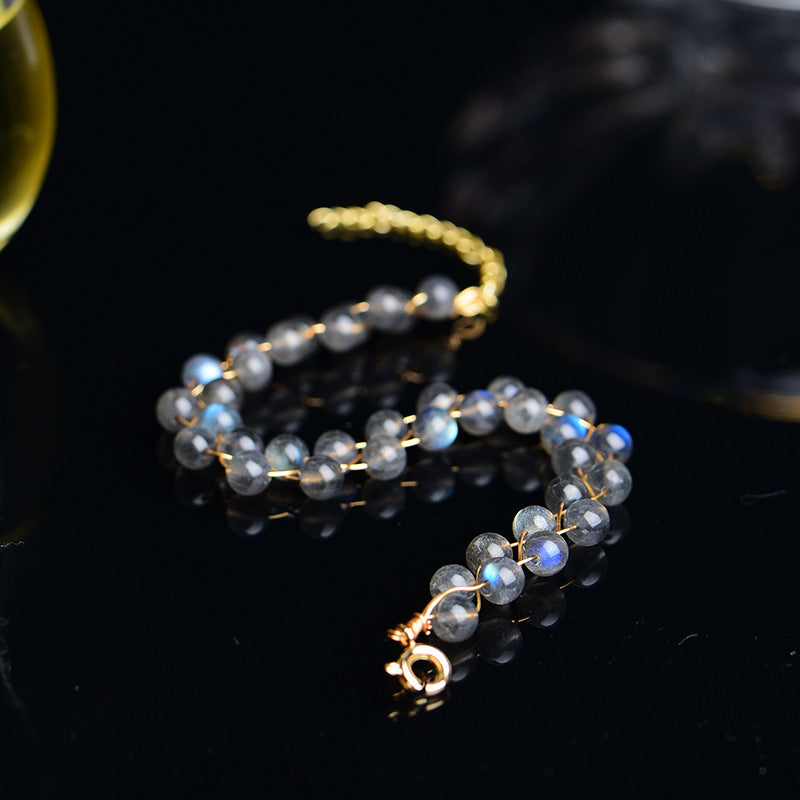 Buatan tangan diy fashion moonstone gelang hadiah ulang tahun khusus untuk pacar