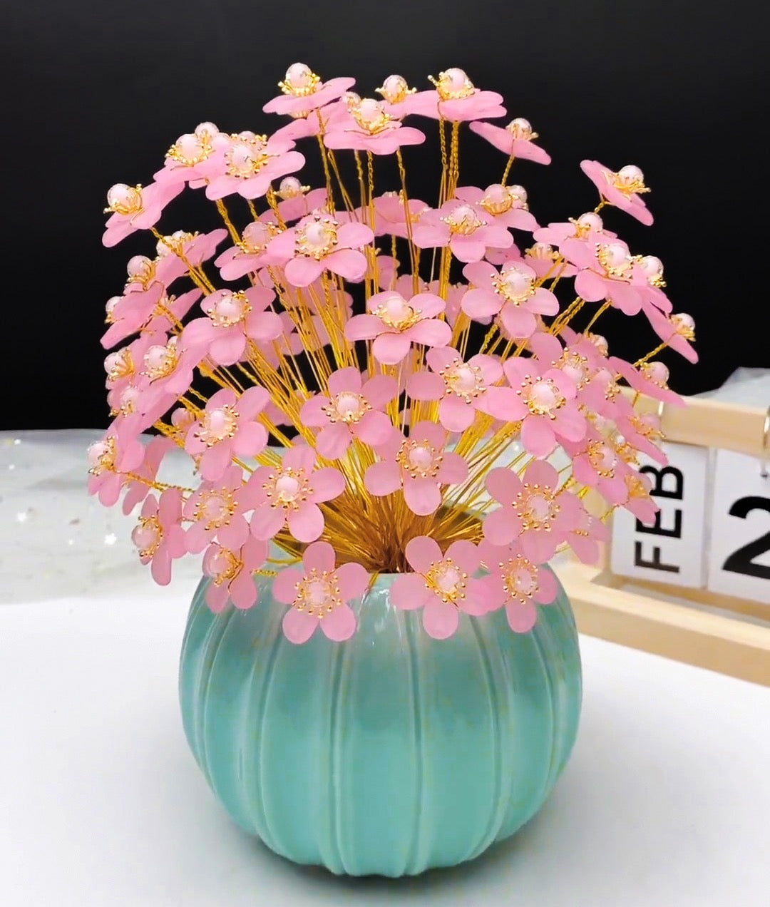 Handmade diy four season beads flowers for home craft decorations ideas