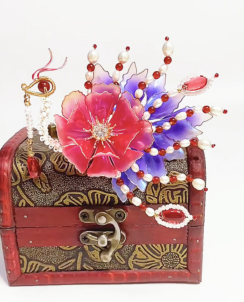 Pin de pelo de flor de material crudo hecho a mano DIY, regalo de flor de animal personalizado, accesorios personalizados