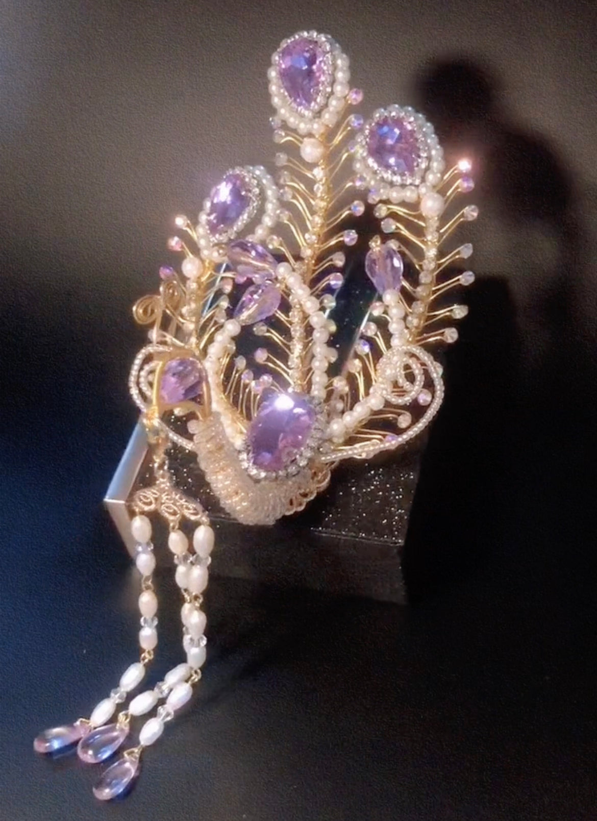 Handmade custom fancy jewelry peacock hairpin personalized accessories