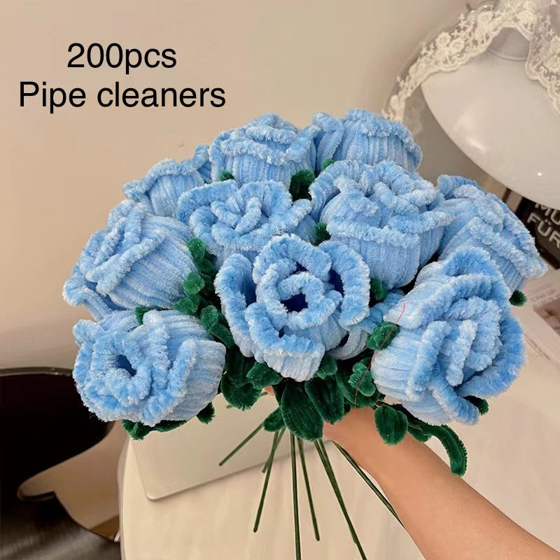 Fun DIY pipe cleaner raw material multi color for flowers home decor hand craft cute animal birthday gift