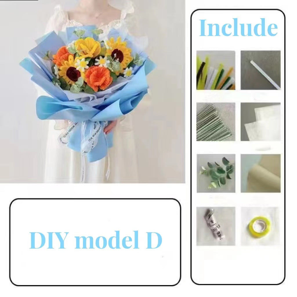Handmade DIY pipe cleaner multi color sunflower whole sets home craft birthday gift for best friend