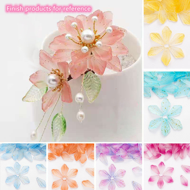 Buatan tangan DIY bahan baku bunga berwarna glasir pin rambut bunga hadiah aksesoris pribadi