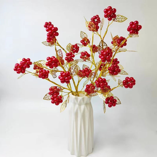 Handmade diy whole sets red beads wealth flower home decoration goden petal raw material accessories