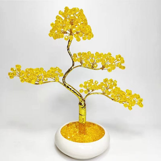 Handmade diy whole sets Golden rich tree home decoration petal beads raw material accessories