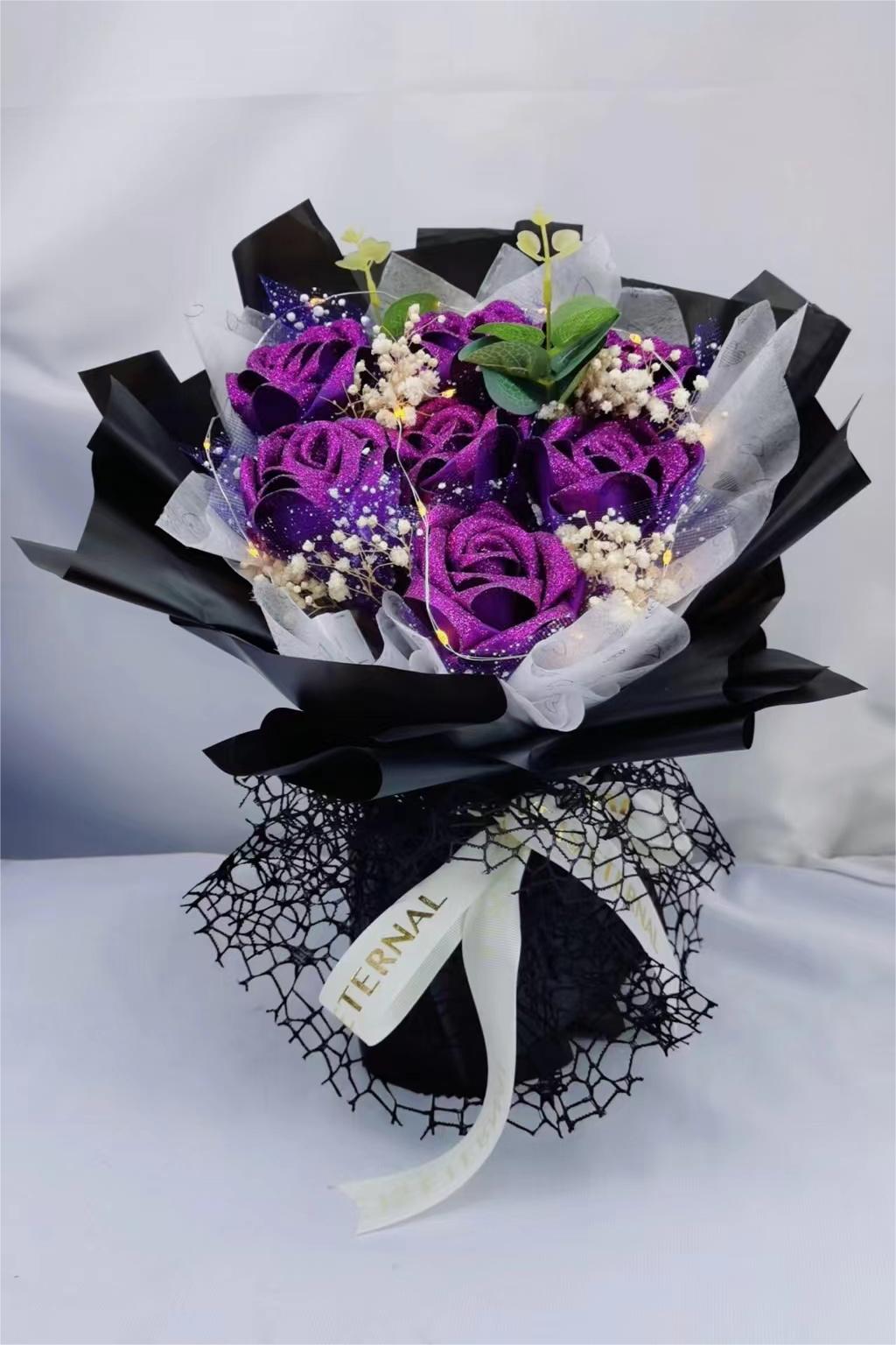 Handmade diy custom ribbon rose flower 7-11pcs finish products for birthday girlfriend gift