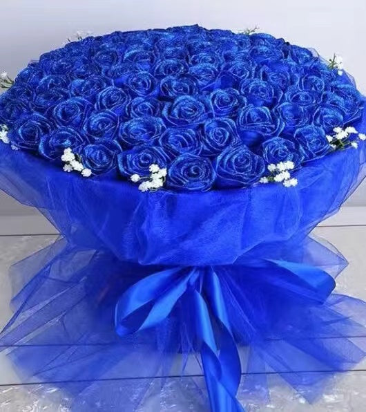 Handmade diy ribbon flower blue love rose gift#handmade #diy