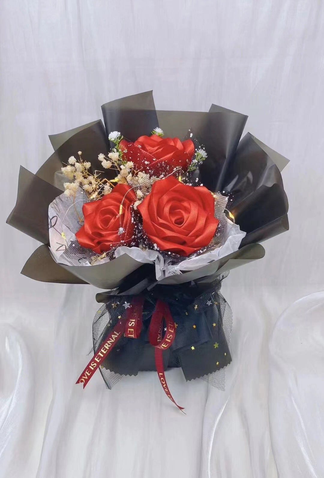 Cinta personalizada diy hecha a mano, flor rosa, 3 uds., productos de acabado para regalo de novia de cumpleaños