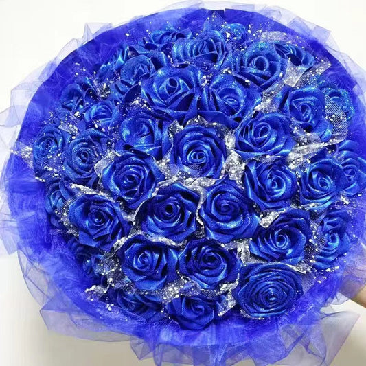 Buatan tangan diy kustom pita bunga mawar 33pcs produk jadi untuk hadiah ulang tahun pacar